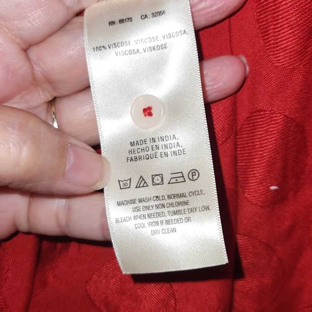 Anthropologie Jojo red ruffle button down blouse top Sz Small - Picture 6 of 7